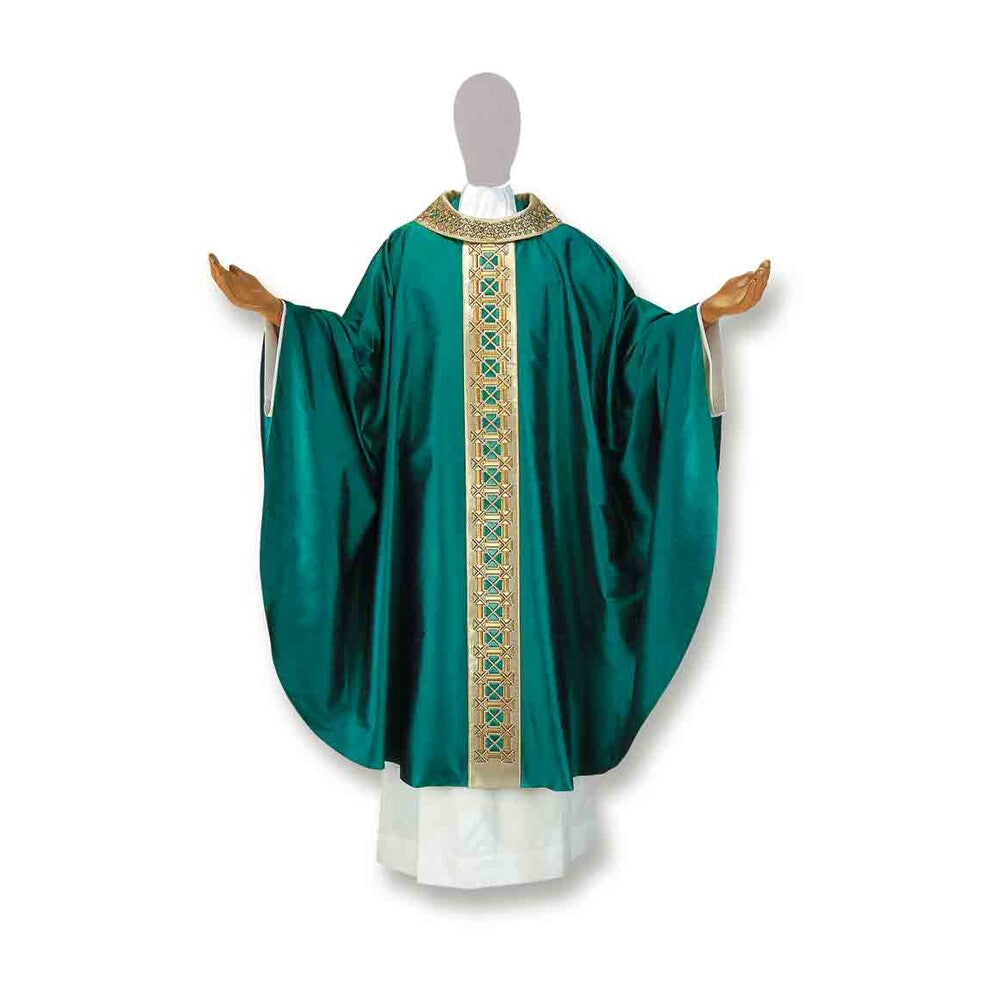 Pure Silk Geometry of Crosses Gothic Style Chasuble