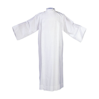 Open Alb with Buttons Thomas White 63" Long, Chest 45", Shoulder 20"