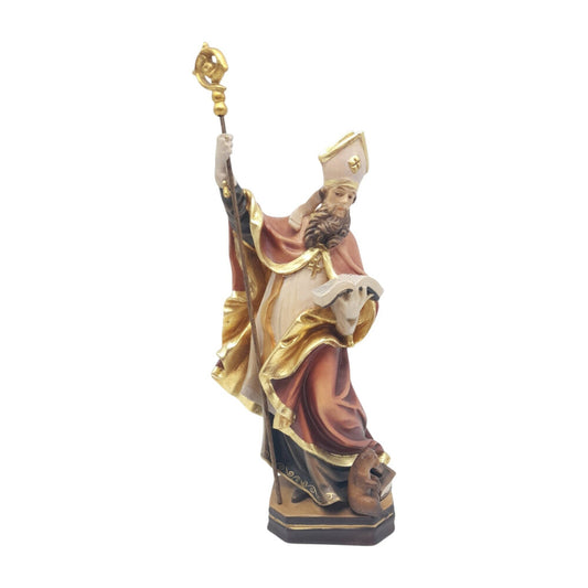 Holy Bishop with Crozier and Book, Val Gardena Carving