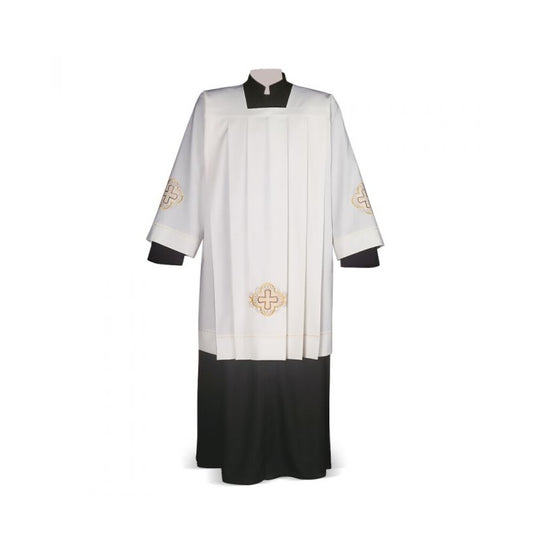 Intreccio Ivory Cotta with Interwoven Cross Embroidery