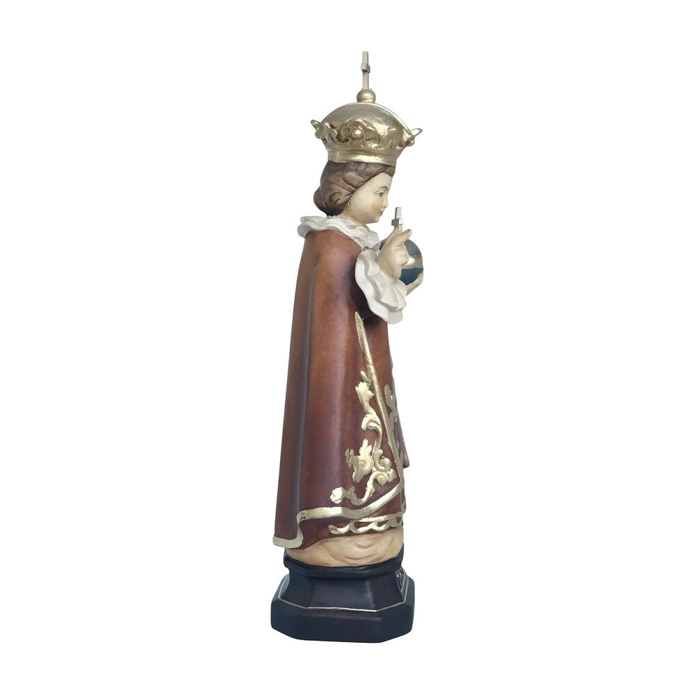 Infant Jesus of Prague Polychrome Hand-Carved Wooden Statue