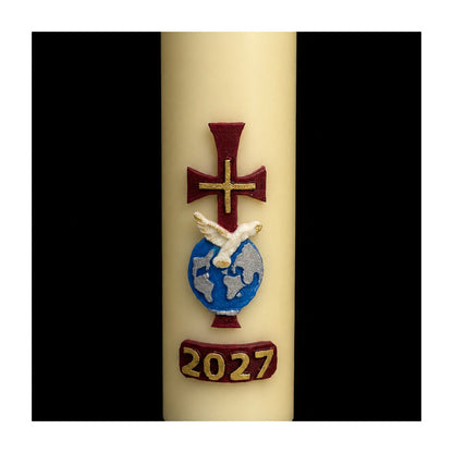 Cross with Dove Home Paschal Candle - 3" x 12"