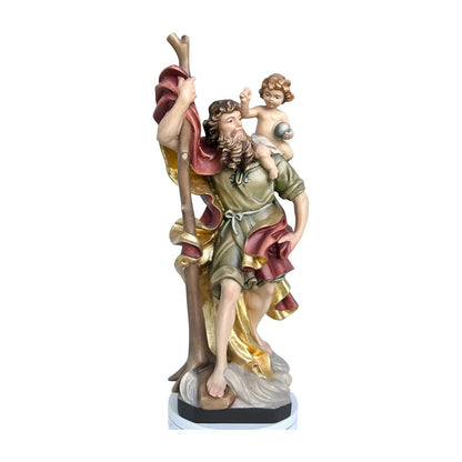 Saint Christopher, Patron Saint of Travelers, Wood Carving from Val Gardena
