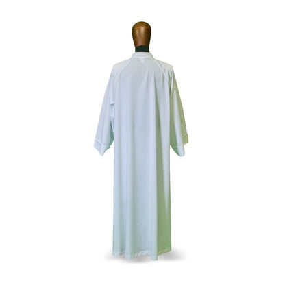 Flared Cut Raglan Alb with Classic Turn-Down Collar