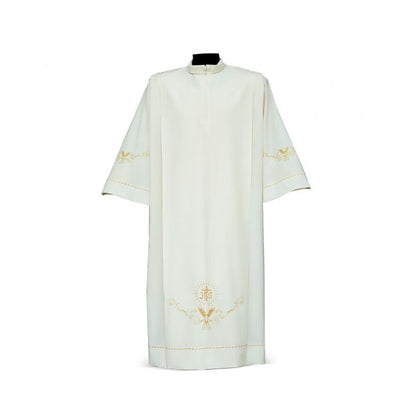 Spighe Embroidered Alb with IHS & Wheat Motif