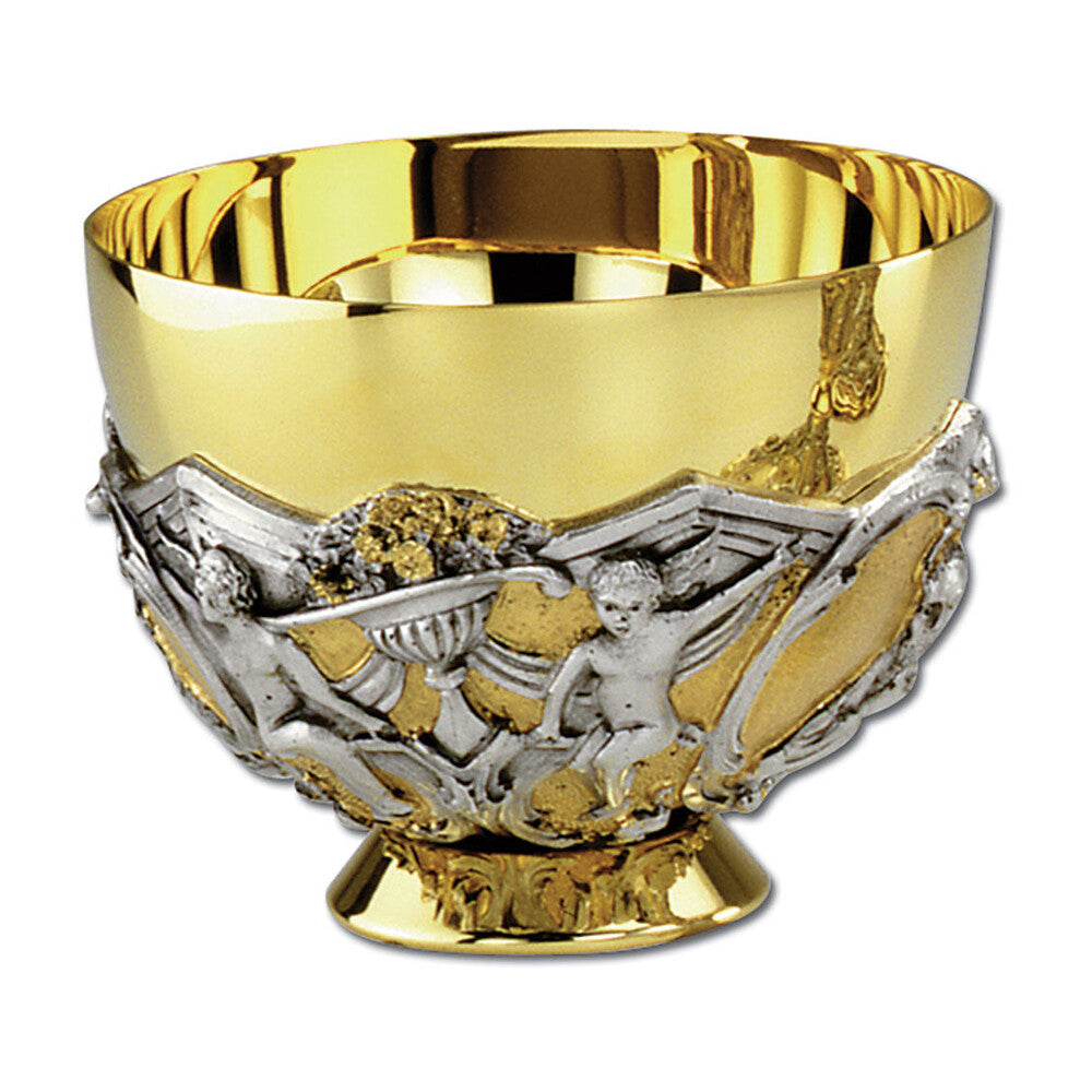 3 1/2" Ornate Two Tone Silver & Gold Plated Open Ciborium