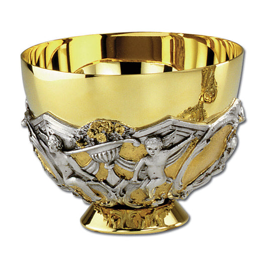 3 1/2" Ornate Two Tone Silver & Gold Plated Open Ciborium