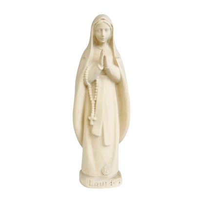 Our Lady of Lourdes Statue and Figurine in Hand-carved Val Gardena Wood