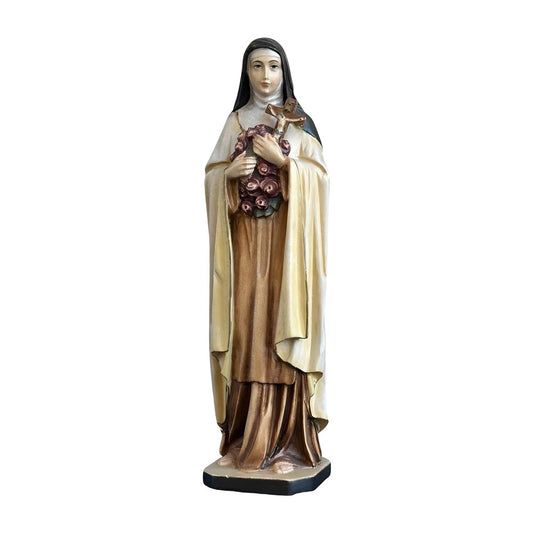 Statue of Saint Thérèse of Lisieux in hand-carved and hand-painted wood