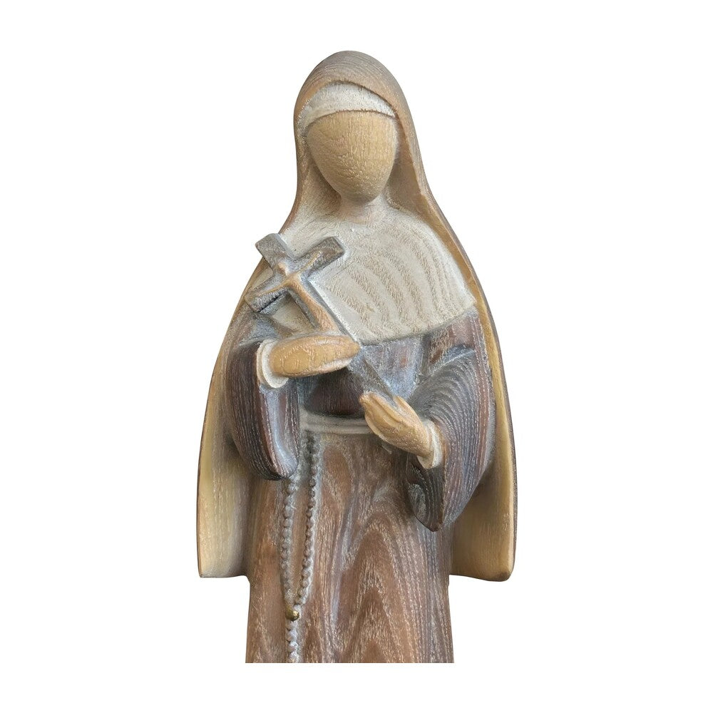 Saint Rita of Cascia Wooden Statue Carved | Modern Design Val Gardena