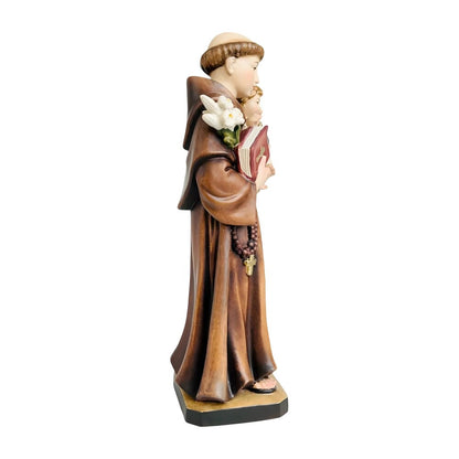Saint Anthony of Padua and Infant Jesus statue carved in wood