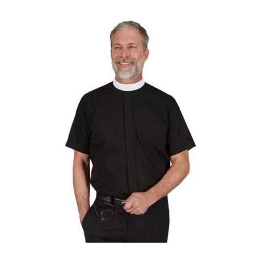 R. J. Toomey Neckband Black Short Sleeve Shirts, Style RJT202