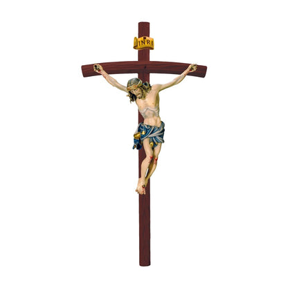 Baroque Crucified Jesus in Handcrafted Wood from Val Gardena