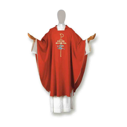 Loaves & Fish Pure Wool Chasuble - Available in 4 Liturgical Colours