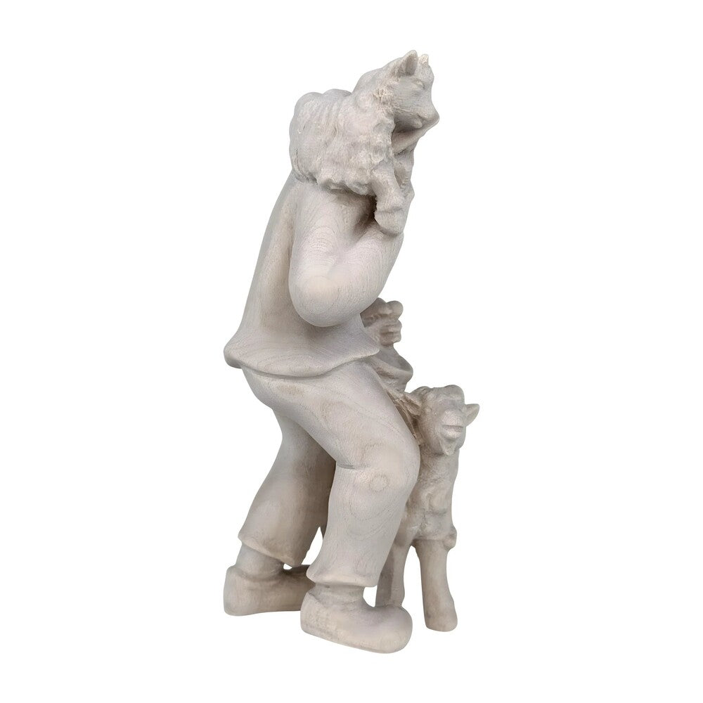 Shepherd with Goat and Kid - Maple Wood