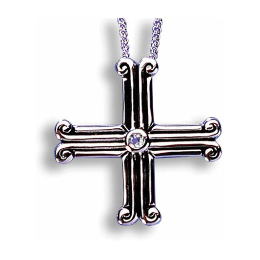 Ephesus Cross with Blue Topaz Necklace