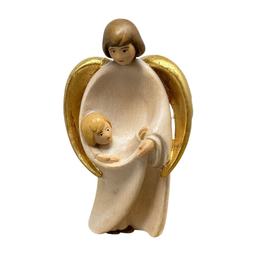 Guardian Angel Sculpture with Child | Sacred Handicrafts Val Gardena