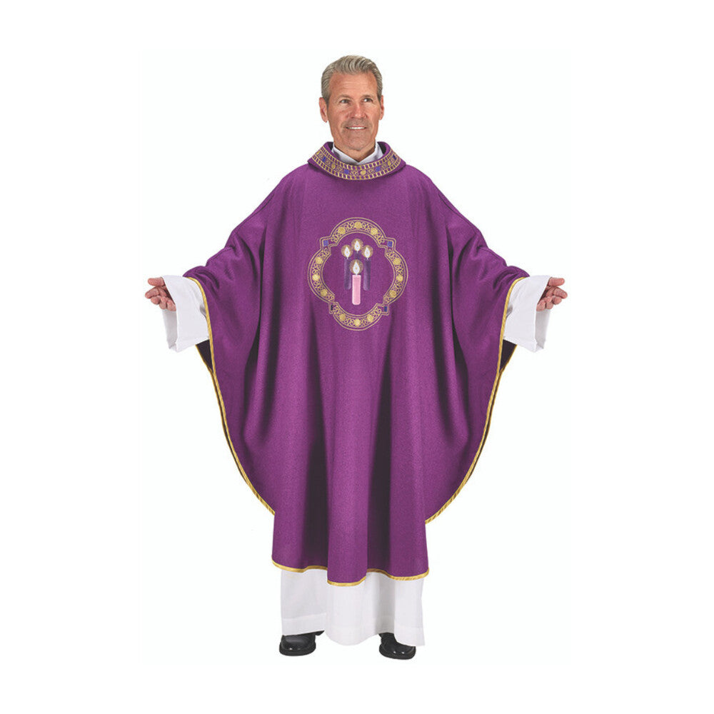Advent Chasuble with Embroidered Collar