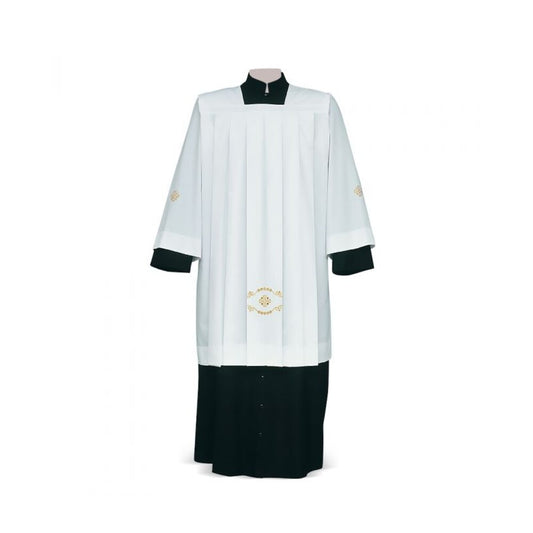 Croce e Fiori Ivory Cotta with Gold Embroidered Cross