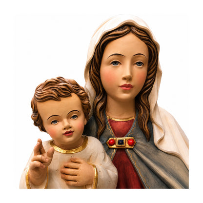 Statue Madonna with the Child Jesus in Artistic Fiber for Val Gardena