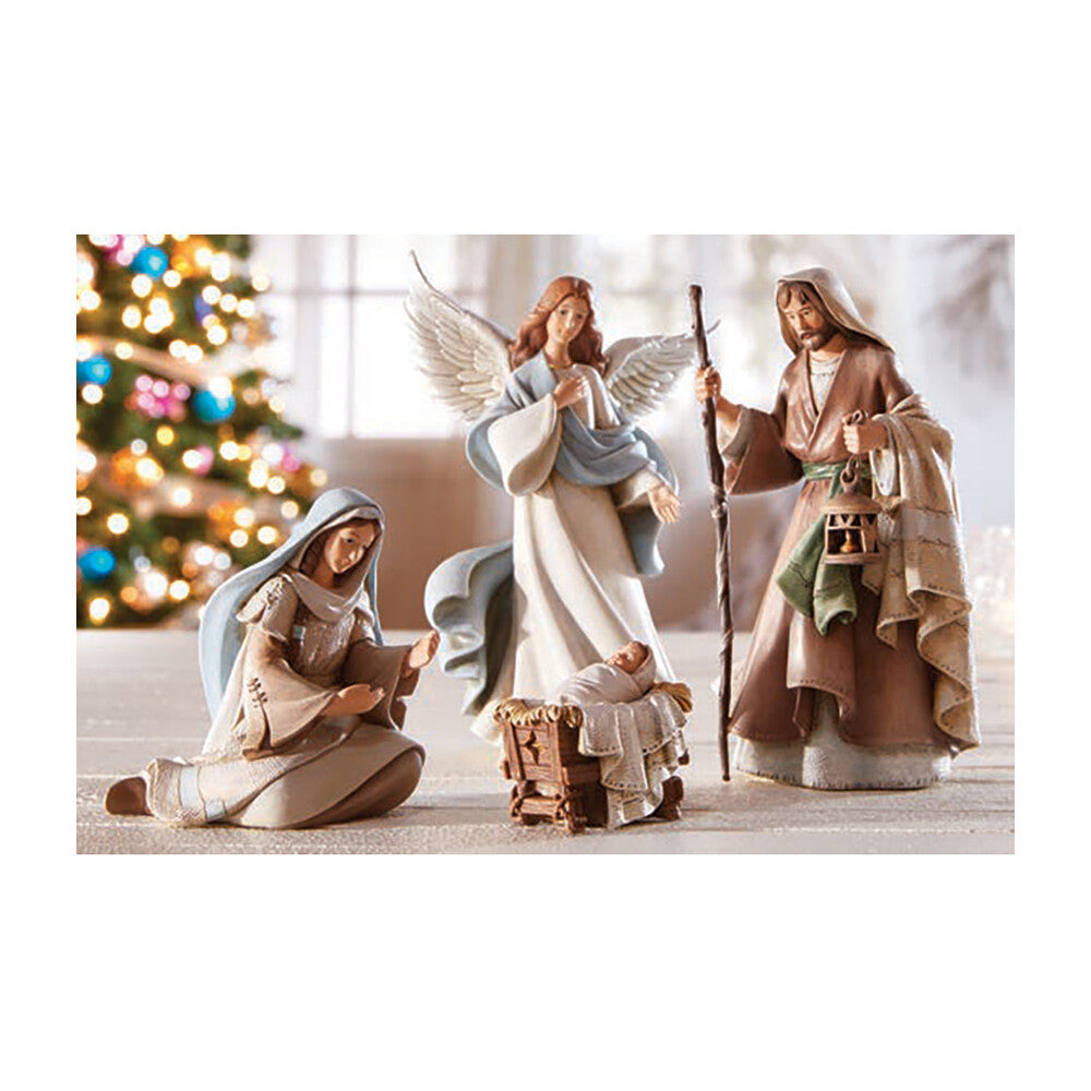 6" Scale 4 Piece Holy Family and Angel Set