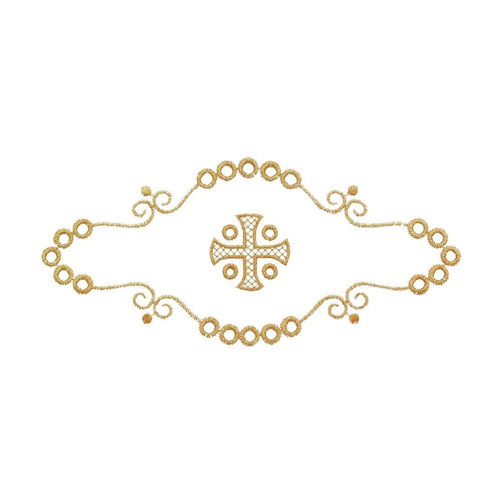 Alb with Embroidered Cross & Floral Motifs
