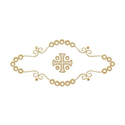 Alb with Embroidered Cross & Floral Motifs