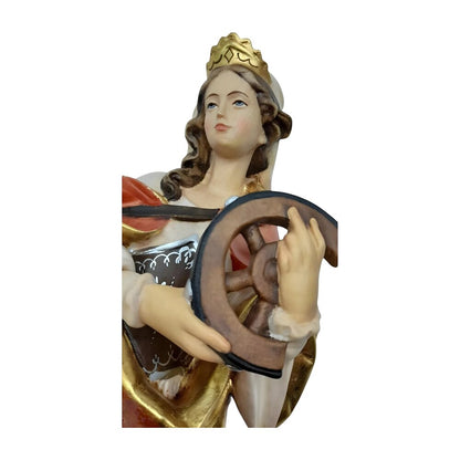 Saint Catherine of Alexandria Statue - Val Gardena Wood Sculpture