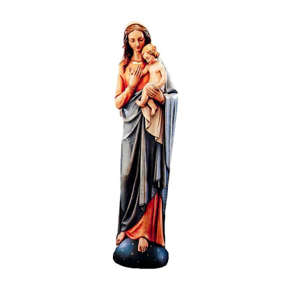 Madonna of the World Sculpted in Wood Sacred Art of Val Gardena