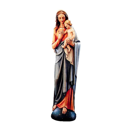 Madonna of the World Sculpted in Wood Sacred Art of Val Gardena