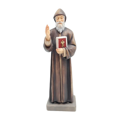 St. Charbel Makhlouf Statue in Hand-Carved Wood Val Gardena
