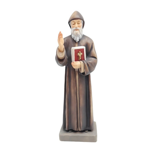 St. Charbel Makhlouf Statue in Hand-Carved Wood Val Gardena