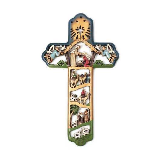 12" High Christmas Nativity Wall Cross