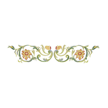 Eliseo Ivory Cotta with Ornamental Floral Embroidery