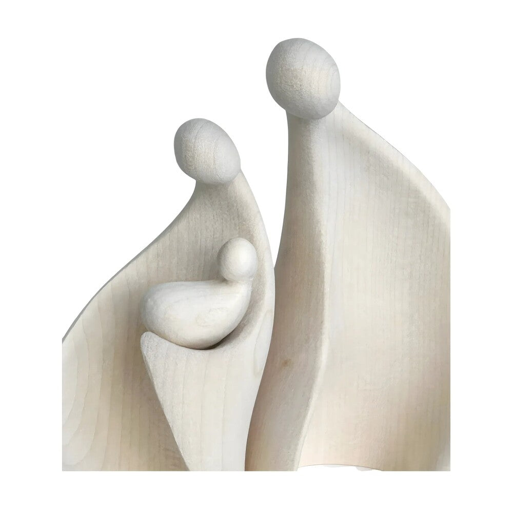 Abstract Holy Family Sculpture in Maple Wood Val Gardena