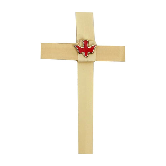 Palm Cross With Red Dove Lapel Pin