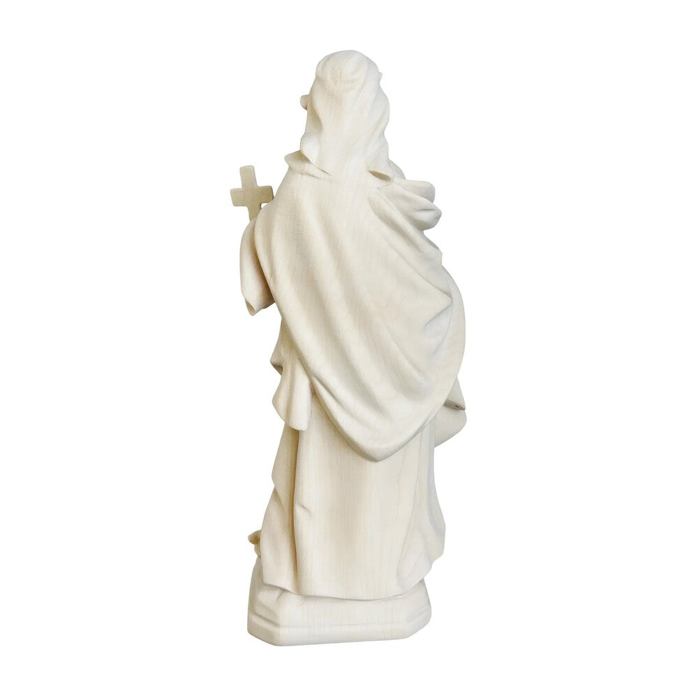 Wooden Statue Saint Margaret, Hand Carved and Painted in Val Gardena