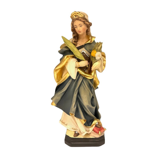 Saint Veronica: Hand-Carved Wood Sculpture from Val Gardena