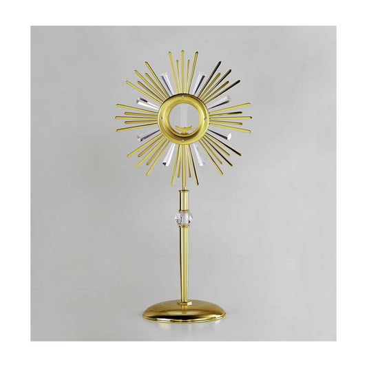 28 2/3" Gold Plated Monstrance with Swarovski Crystal Accents
