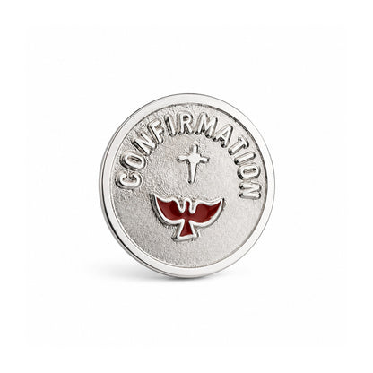 Confirmation Cross And Red Dove Lapel Pin