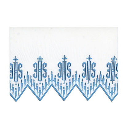 Blue Silk Embroidered Altar Cloth - Design BV1408B
