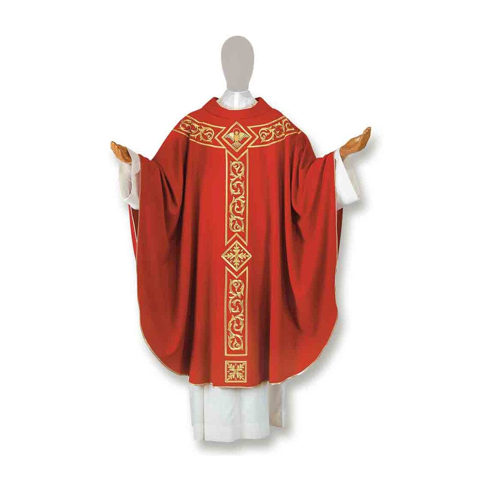 Pure Wool St Mark's Embroidered Chasuble - Available in 4 Liturgical Colours