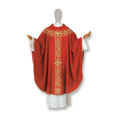 Pure Wool St Mark's Embroidered Chasuble - Available in 4 Liturgical Colours