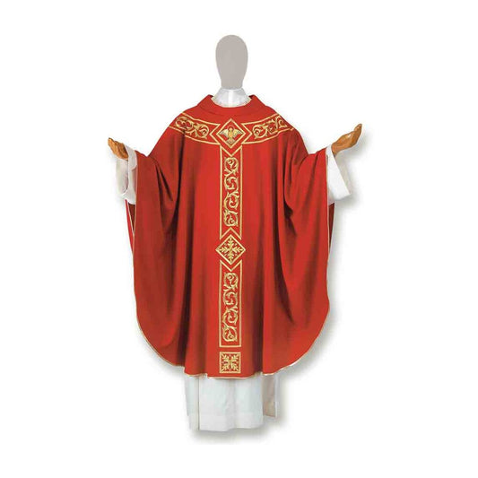 Pure Wool St Mark's Embroidered Chasuble - Available in 4 Liturgical Colours