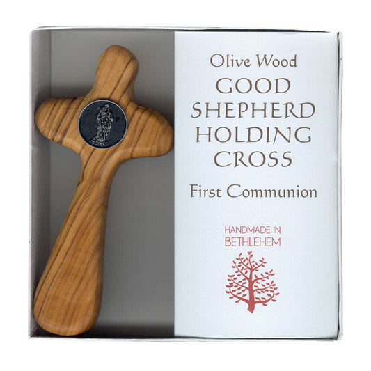 First Communion Good Shepherd Holding Cross