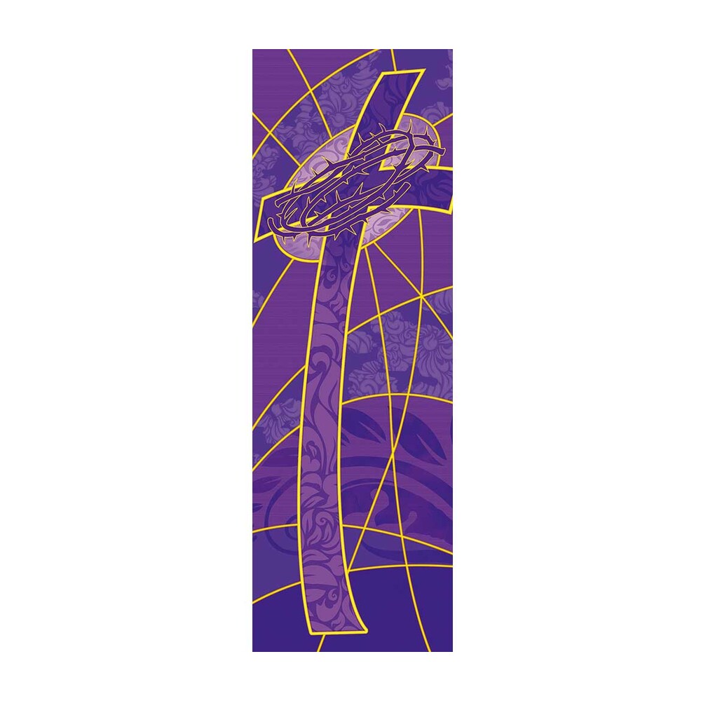Cross With Crown Of Thorns Banner