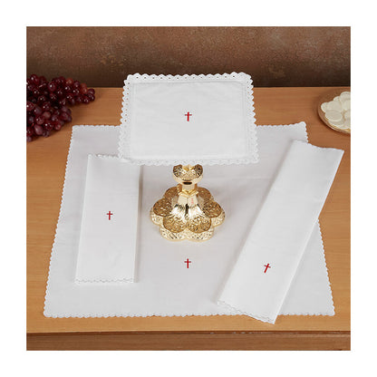 Lace Trim Cross Altar Linen Gift Set
