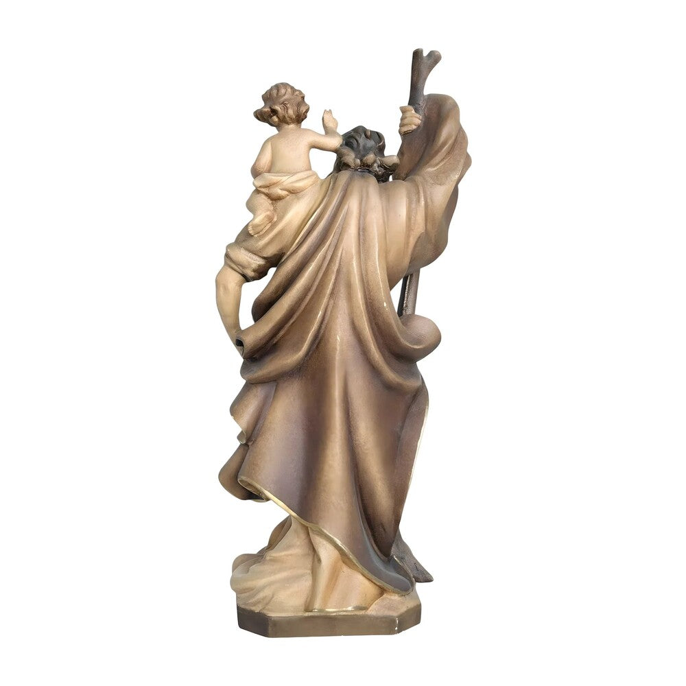 Saint Christopher, Patron Saint of Travelers, Wood Carving from Val Gardena