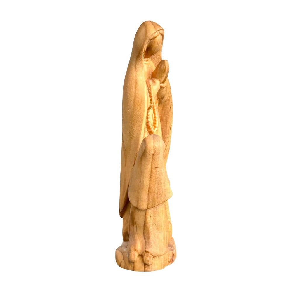 Our Lady of Lourdes and Saint Bernadette Carved Wood Statue