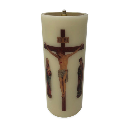 Nylon Oil Candle with Crucifixion Group Transfer